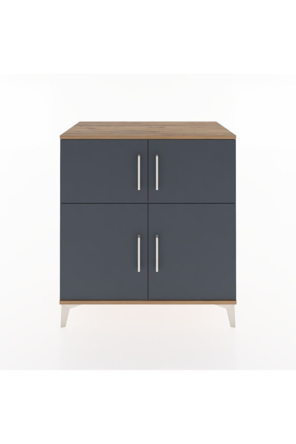 Hyperion Şifonyer Tek Raflı 4 Kapaklı 88x44x96 Çam-Antrasit