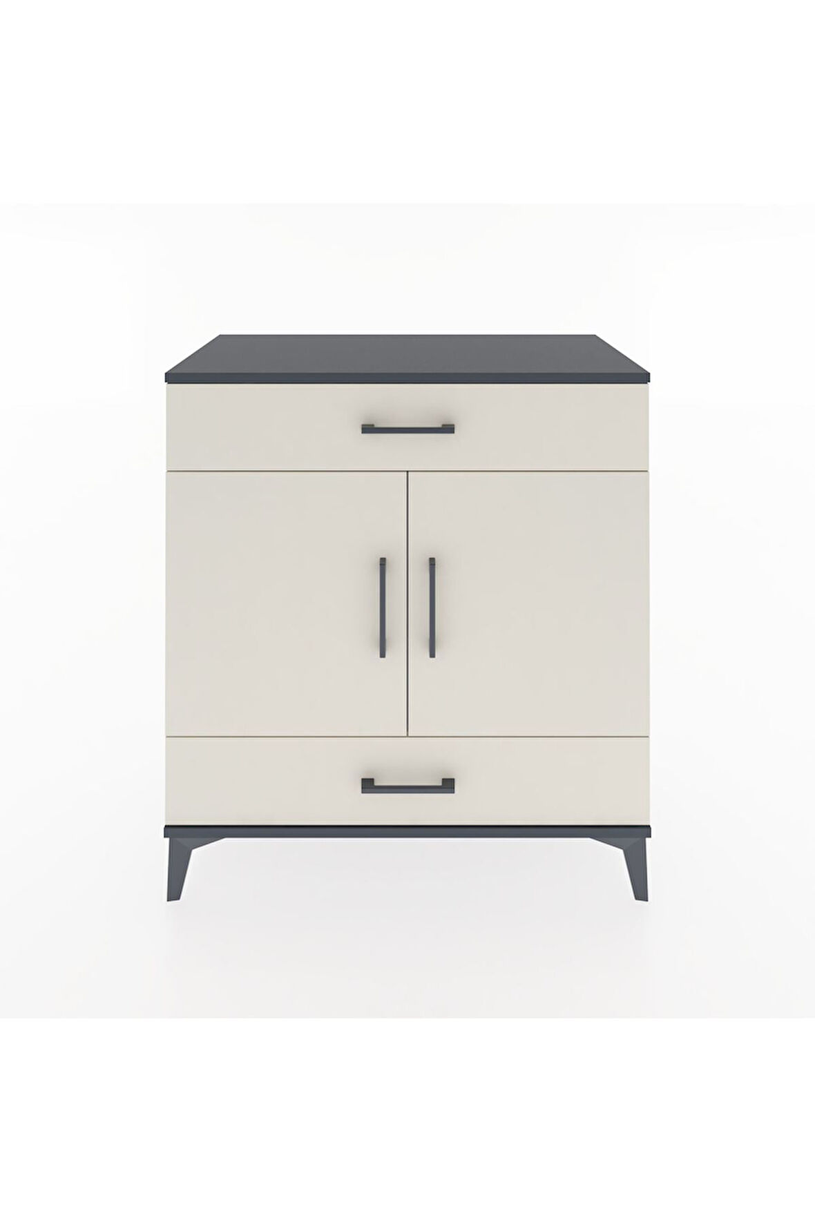 Hyperion Şifonyer 3 Raflı 2 Çekmeceli 2 Kapaklı 88x44x96 Antrasit-Aytaşı