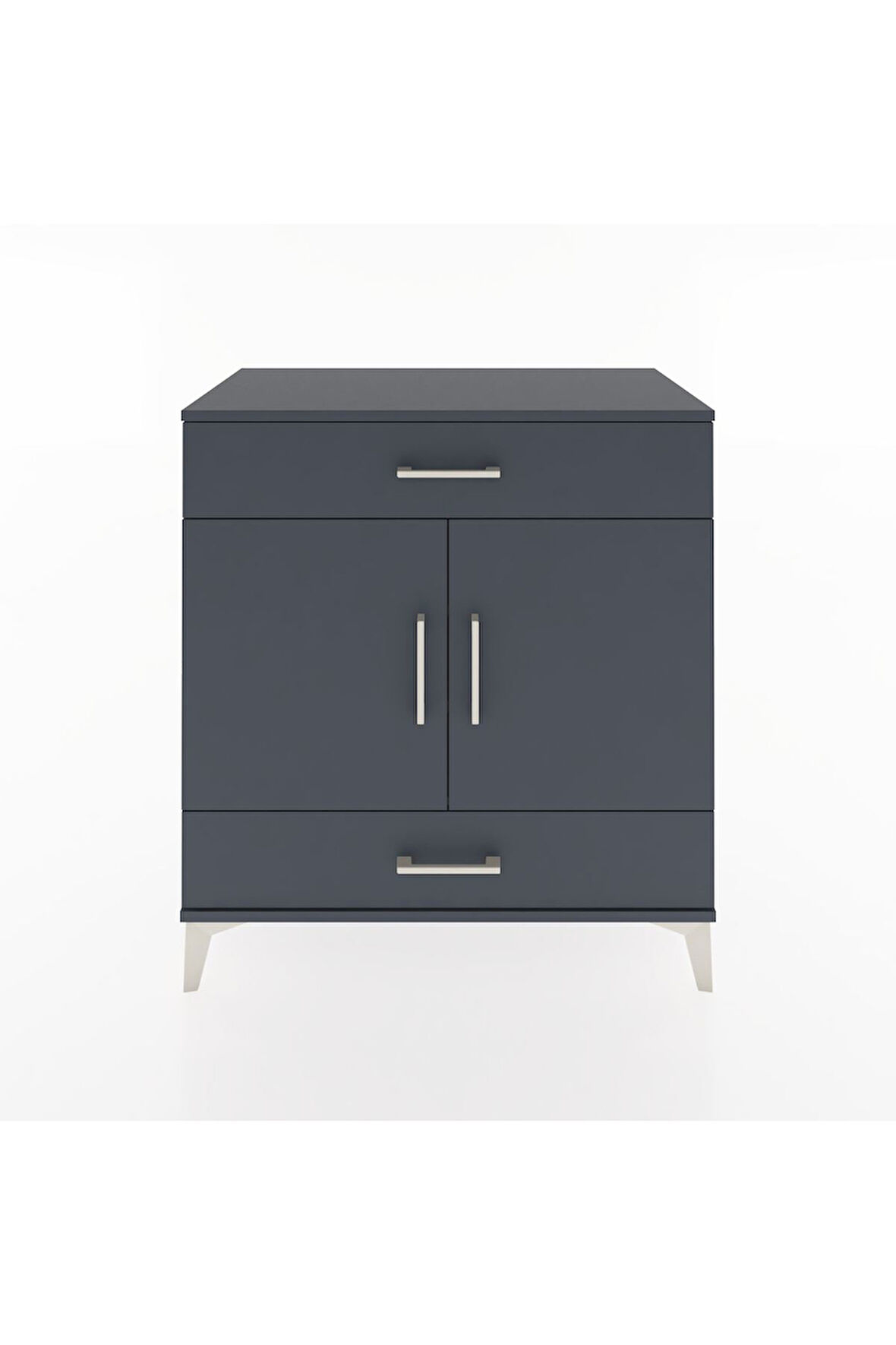 Hyperion Şifonyer 3 Raflı 2 Çekmeceli 2 Kapaklı 88x44x96 Antrasit-Antrasit