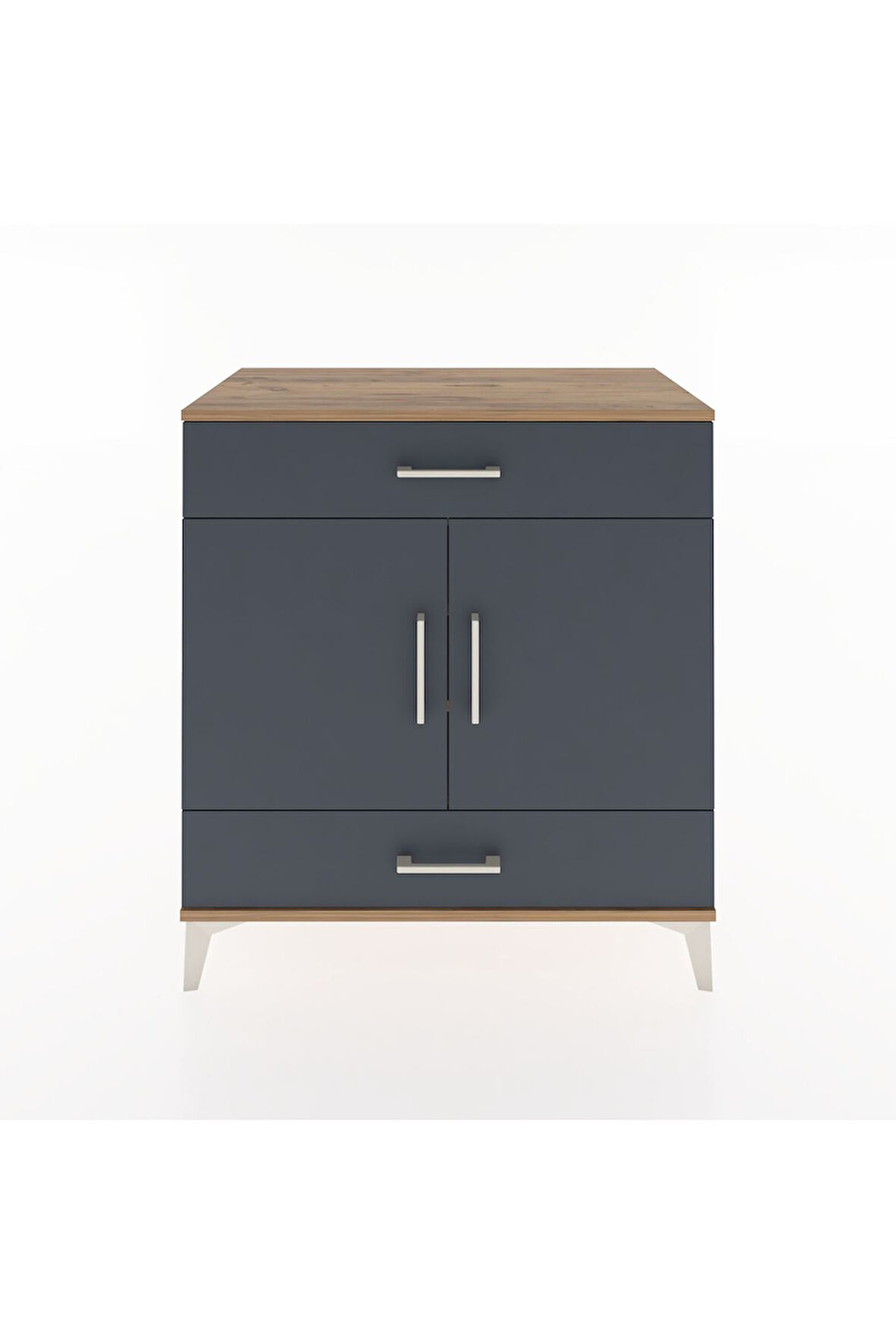 Hyperion Şifonyer 3 Raflı 2 Çekmeceli 2 Kapaklı 88x44x96 Çam-Antrasit