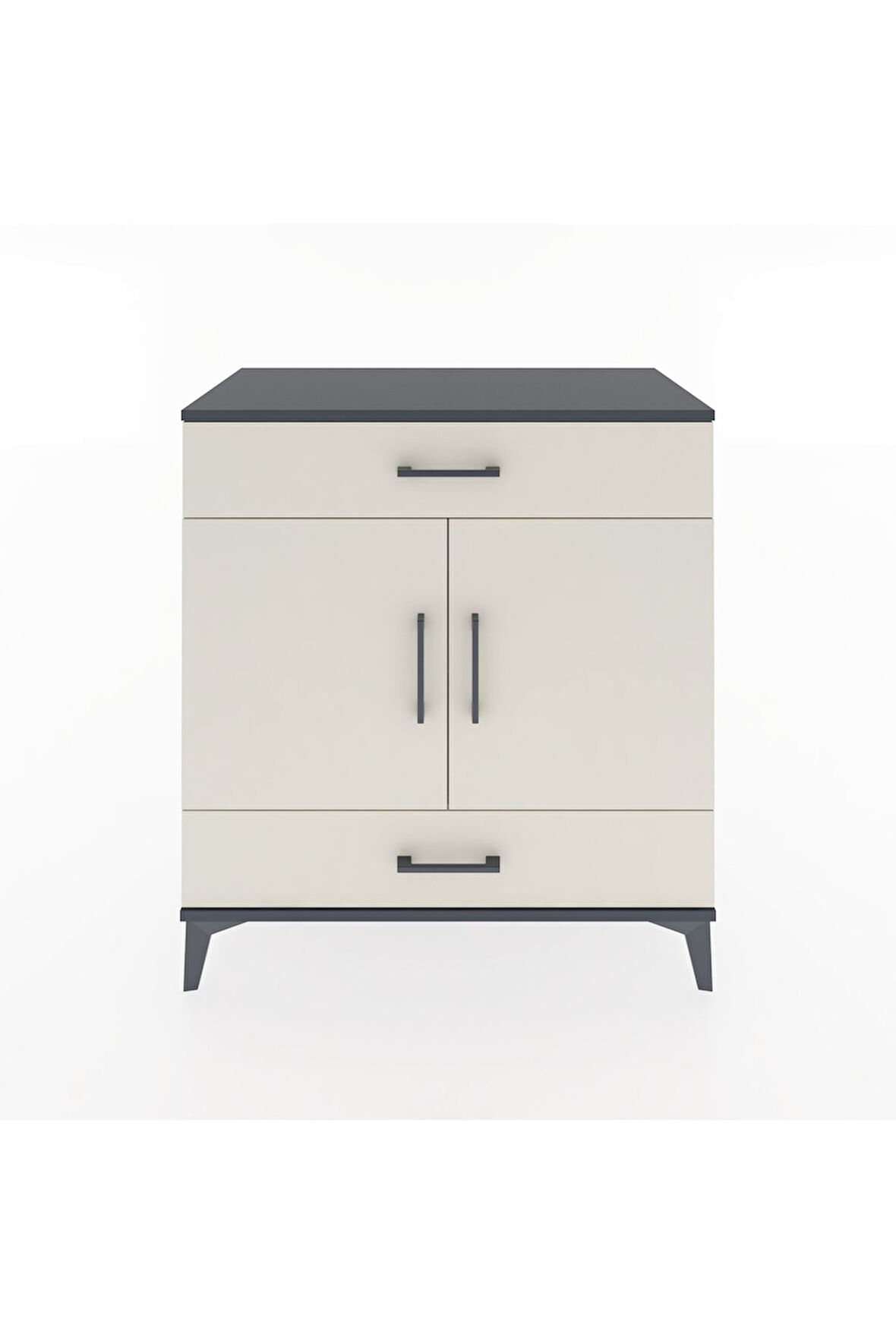 Hyperion Şifonyer 2 Raflı 2 Çekmeceli 2 Kapaklı 88x44x96 Antrasit-Aytaşı