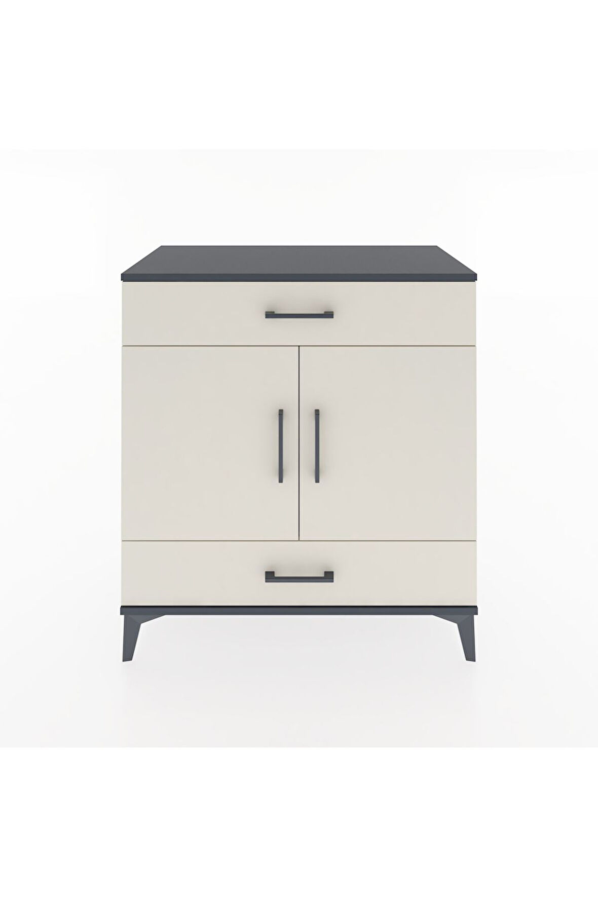 Hyperion Şifonyer 2 Çekmeceli 2 Kapaklı 88x44x96 Antrasit-Aytaşı