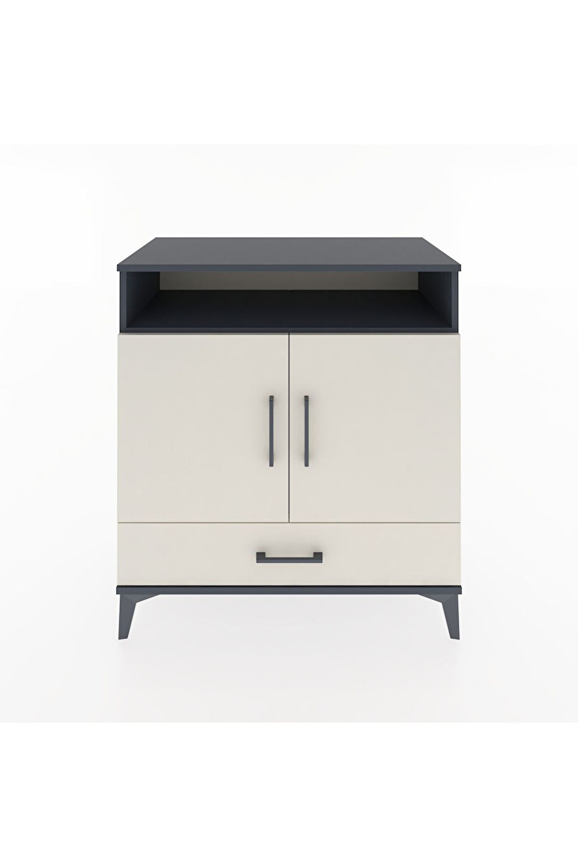 Hyperion Şifonyer 4 Raflı Tek Çekmeceli 2 Kapaklı 88x44x96 Antrasit-Aytaşı