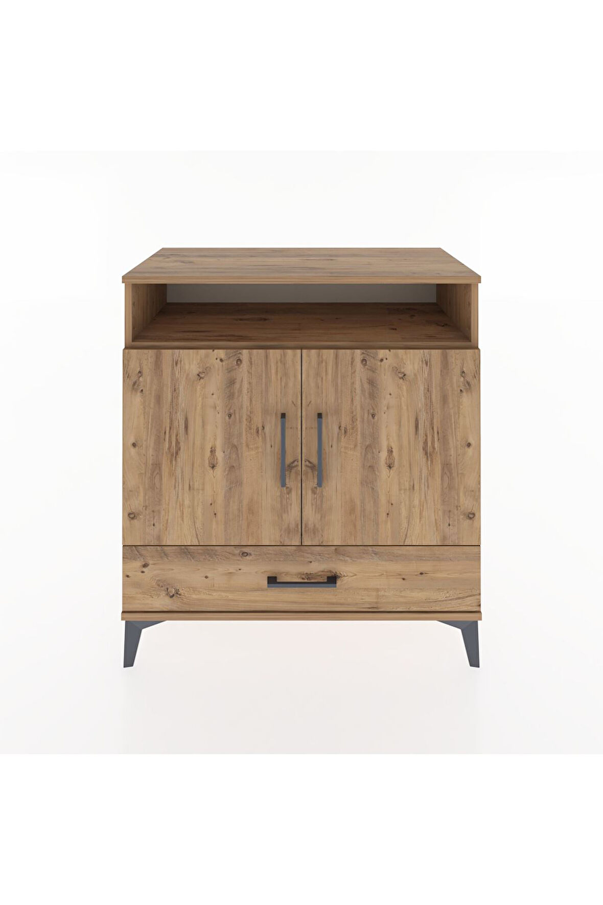 Hyperion Şifonyer 4 Raflı Tek Çekmeceli 2 Kapaklı 88x44x96 Çam-Çam