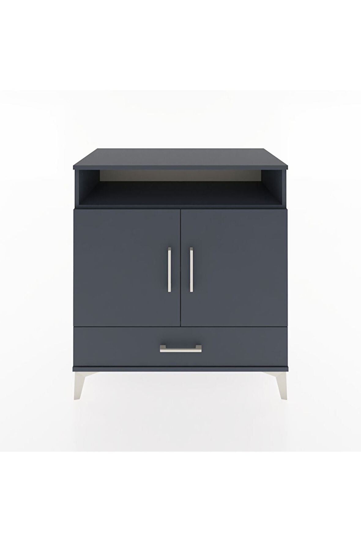 Hyperion Şifonyer 3 Raflı Tek Çekmeceli 2 Kapaklı 88x44x96 Antrasit-Antrasit