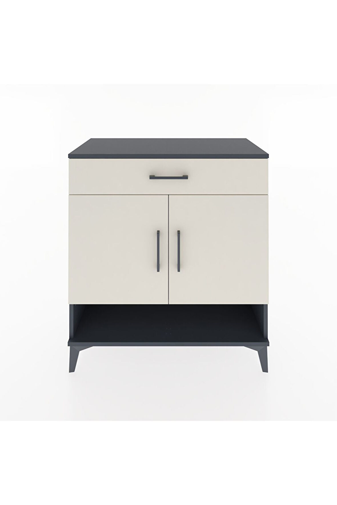 Hyperion Şifonyer 3 Raflı Tek Çekmeceli 2 Kapaklı 88x44x96 Antrasit-Aytaşı