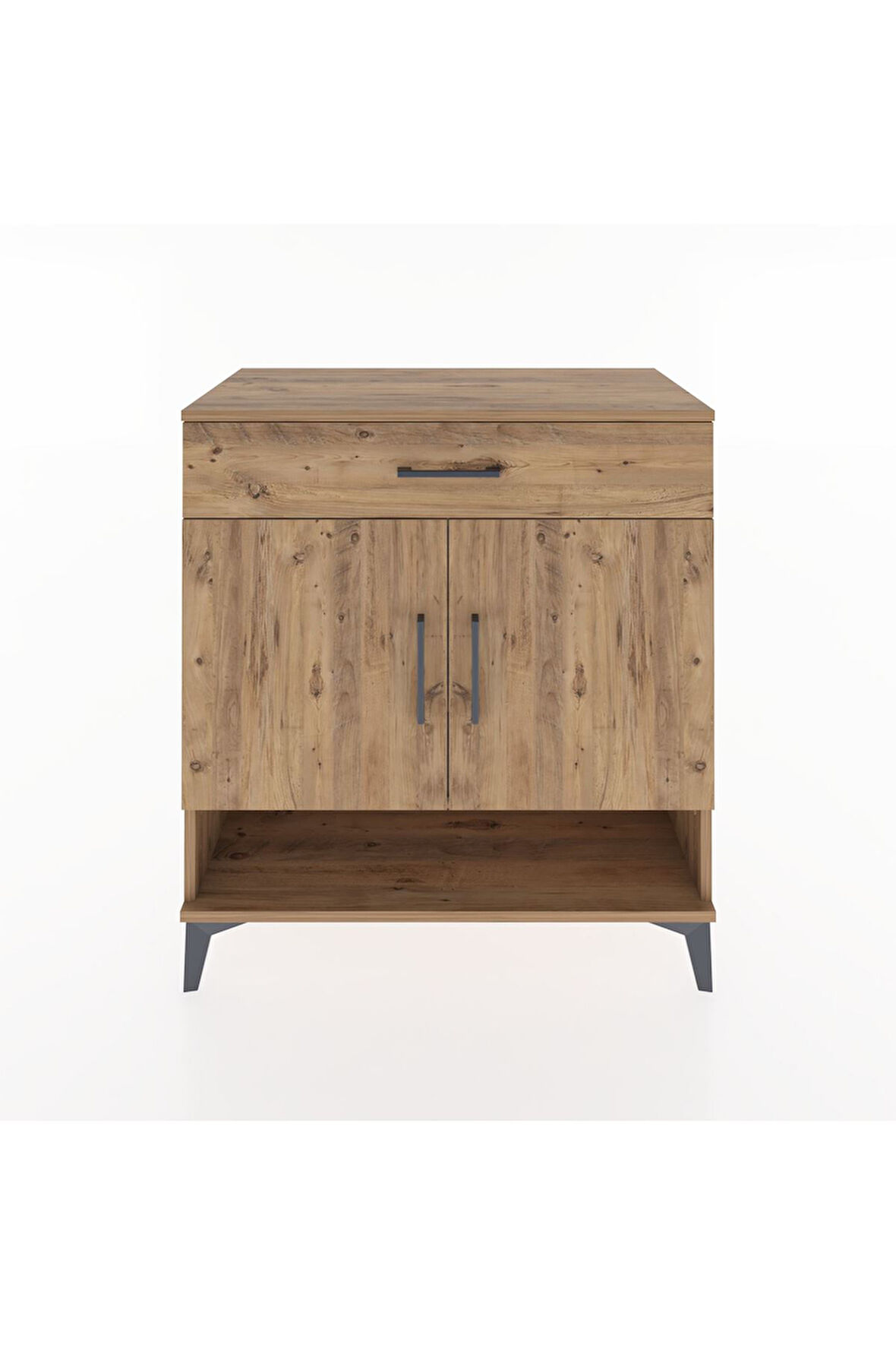 Hyperion Şifonyer 3 Raflı Tek Çekmeceli 2 Kapaklı 88x44x96 Çam-Çam