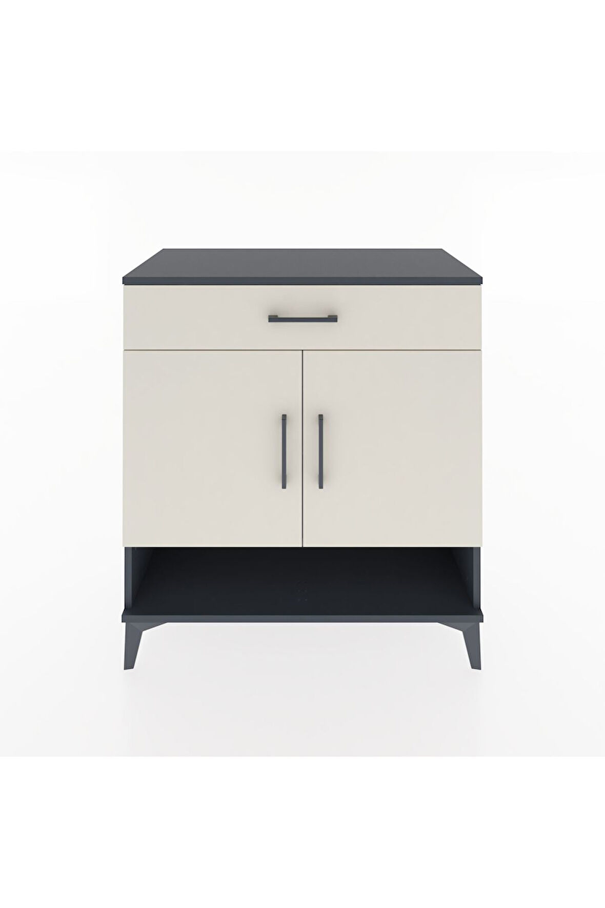 Hyperion Şifonyer 2 Raflı Tek Çekmeceli 2 Kapaklı 88x44x96 Antrasit-Aytaşı