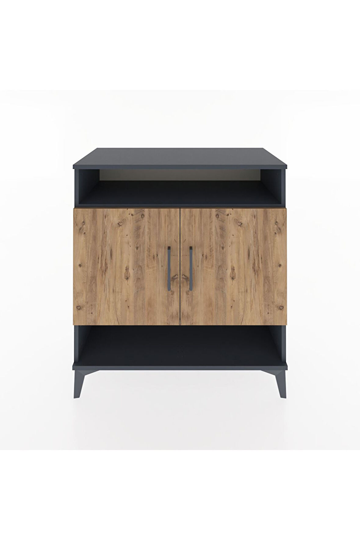 Hyperion Şifonyer 4 Raflı 2 Kapaklı 88x44x96 Antrasit-Çam