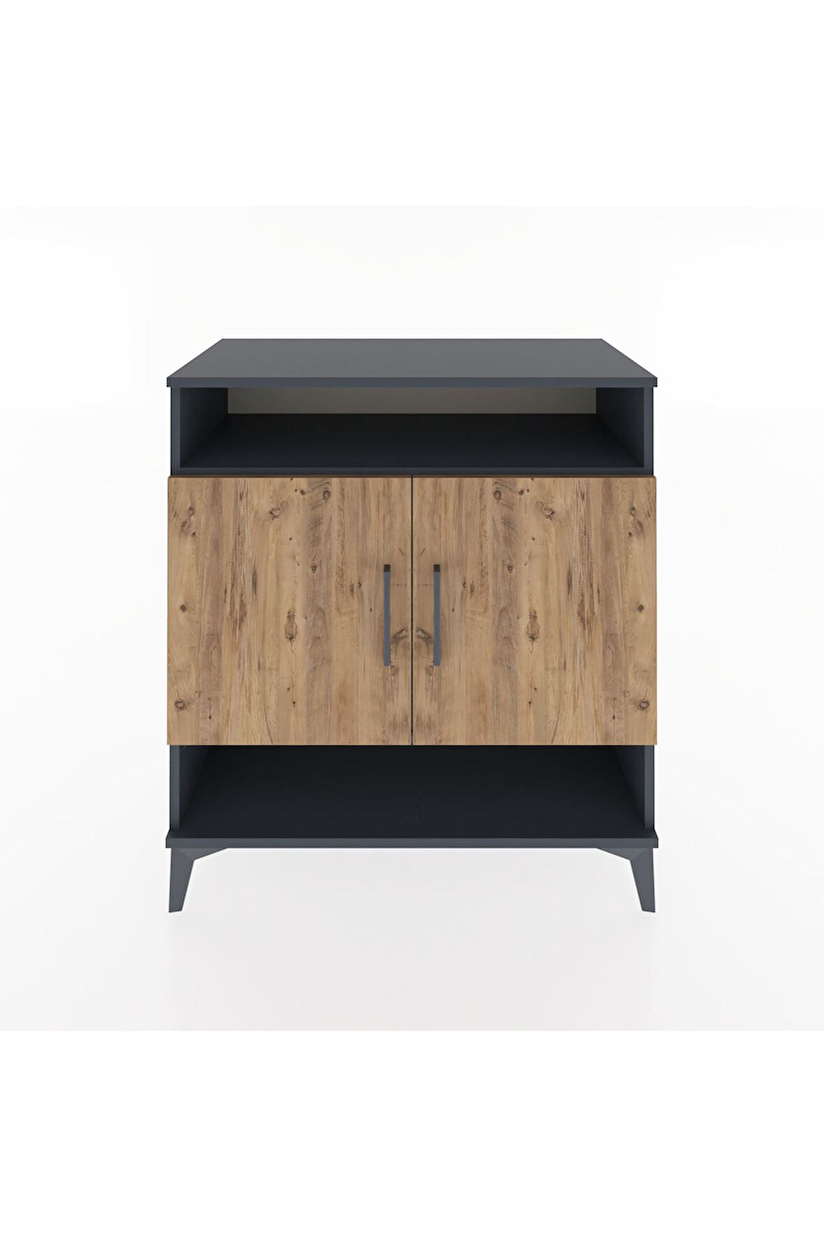 Hyperion Şifonyer 3 Raflı 2 Kapaklı 88x44x96 Antrasit-Çam