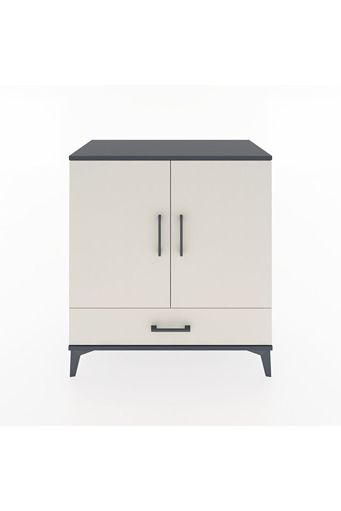 Hyperion Şifonyer 4 Raflı Tek Çekmeceli 2 Kapaklı 88x44x96 Antrasit-Aytaşı