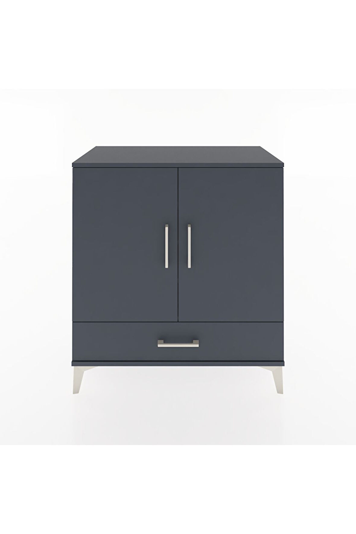 Hyperion Şifonyer 4 Raflı Tek Çekmeceli 2 Kapaklı 88x44x96 Antrasit-Antrasit