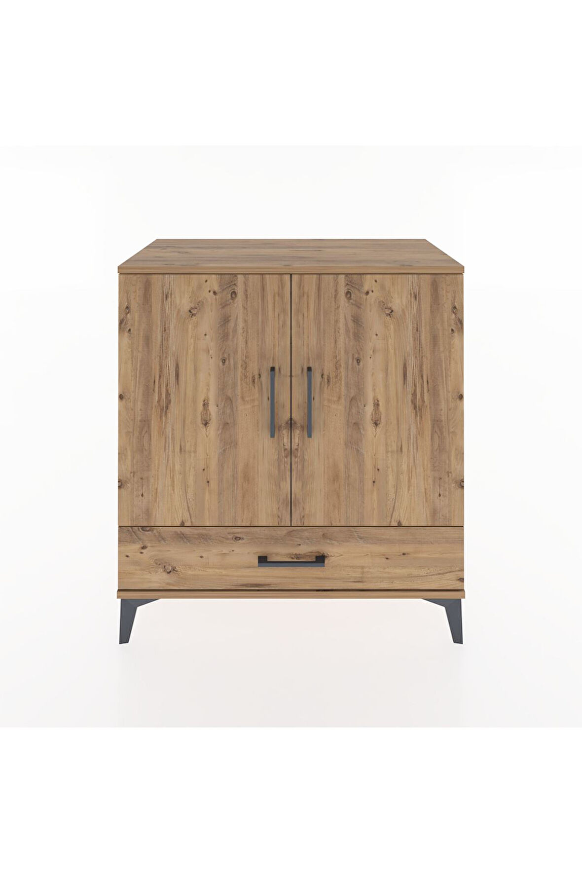 Hyperion Şifonyer 3 Raflı Tek Çekmeceli 2 Kapaklı 88x44x96 Çam-Çam