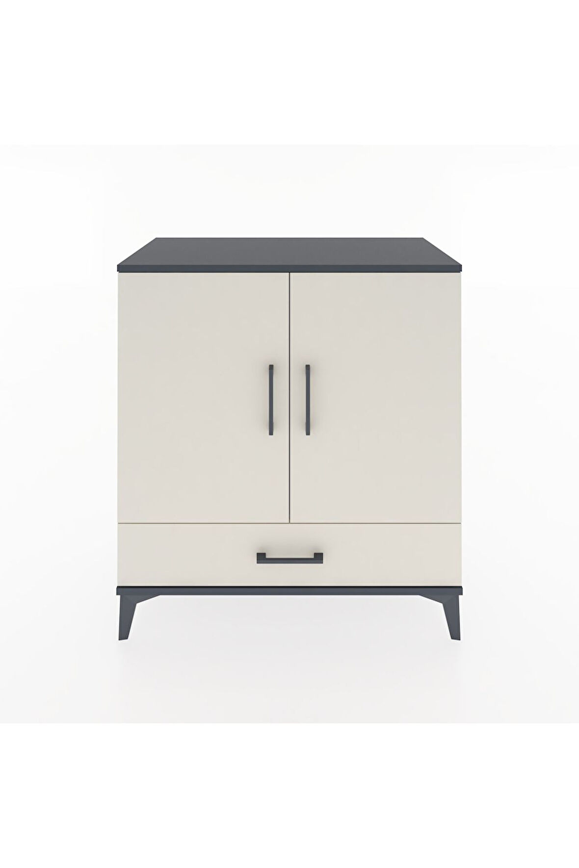 Hyperion Şifonyer 2 Raflı Tek Çekmeceli 2 Kapaklı 88x44x96 Antrasit-Aytaşı