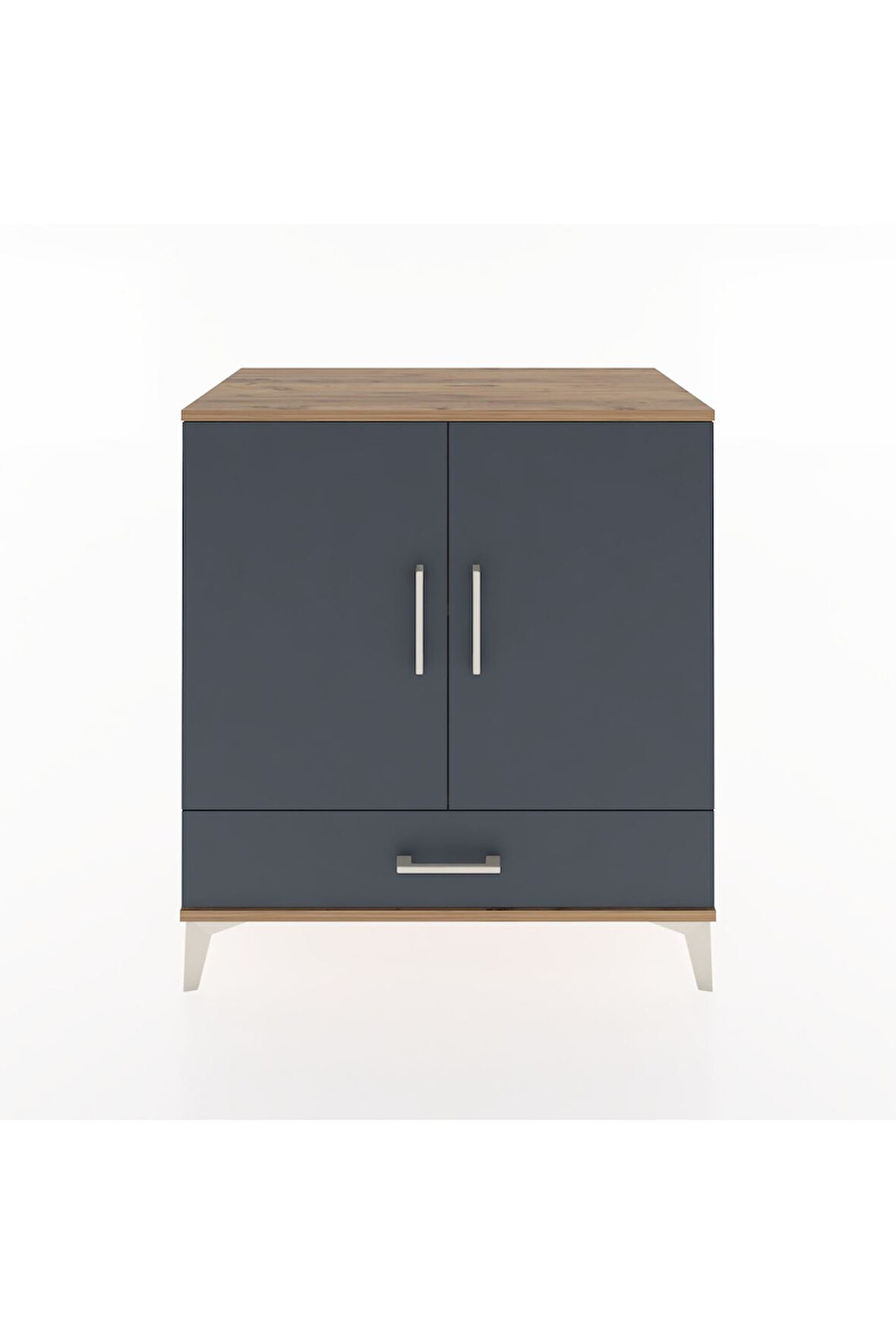 Hyperion Şifonyer 2 Raflı Tek Çekmeceli 2 Kapaklı 88x44x96 Çam-Antrasit