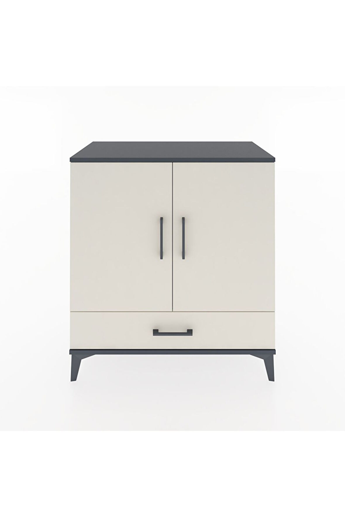 Hyperion Şifonyer Tek Raflı Tek Çekmeceli 2 Kapaklı 88x44x96 Antrasit-Aytaşı