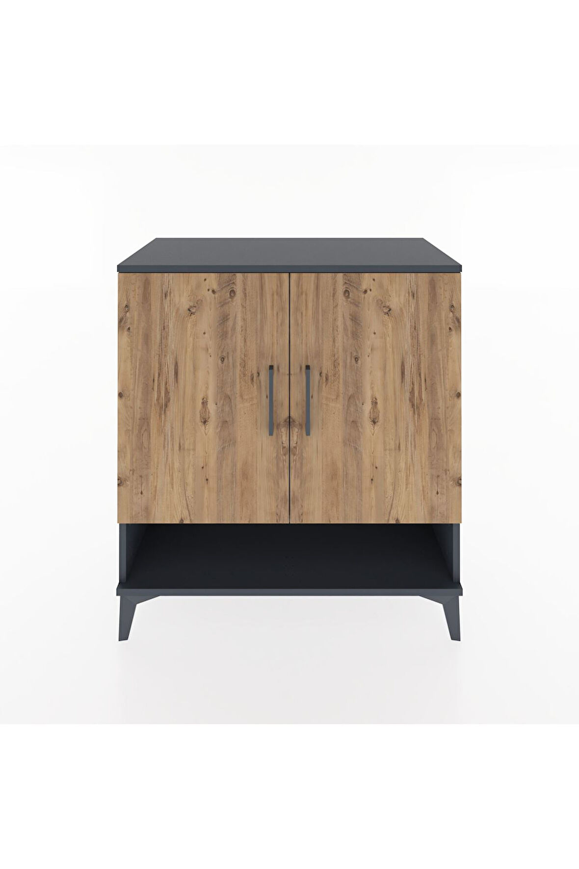 Hyperion Şifonyer 4 Raflı 2 Kapaklı 88x44x96 Antrasit-Çam