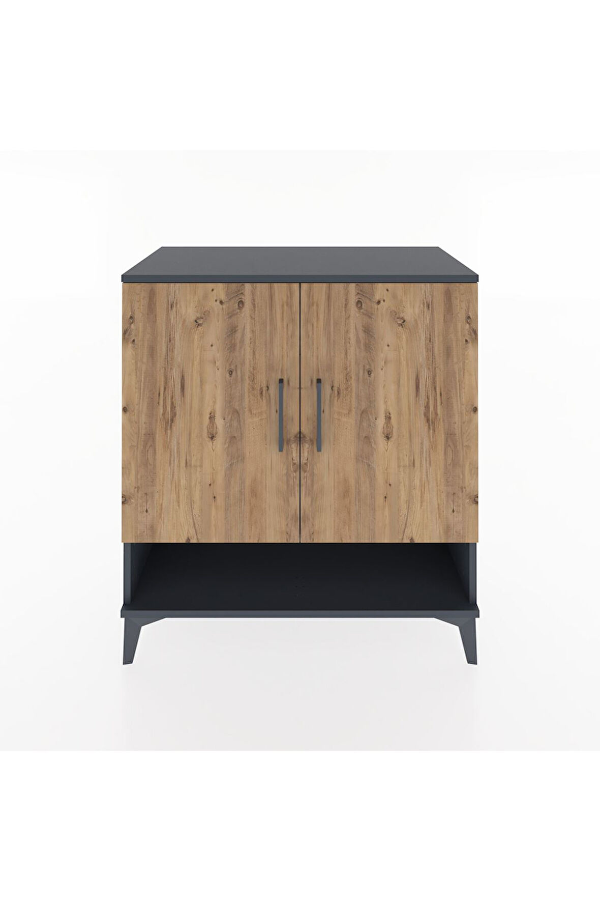 Hyperion Şifonyer 3 Raflı 2 Kapaklı 88x44x96 Antrasit-Çam