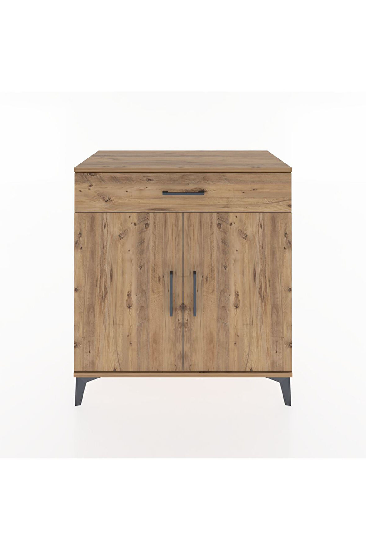 Hyperion Şifonyer 3 Raflı Tek Çekmeceli 2 Kapaklı 88x44x96 Çam-Çam