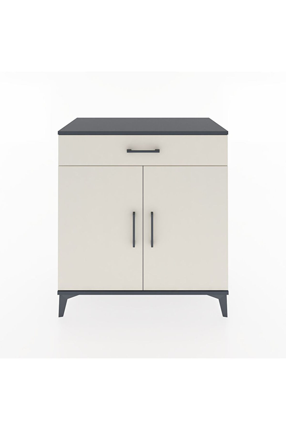 Hyperion Şifonyer 2 Raflı Tek Çekmeceli 2 Kapaklı 88x44x96 Antrasit-Aytaşı