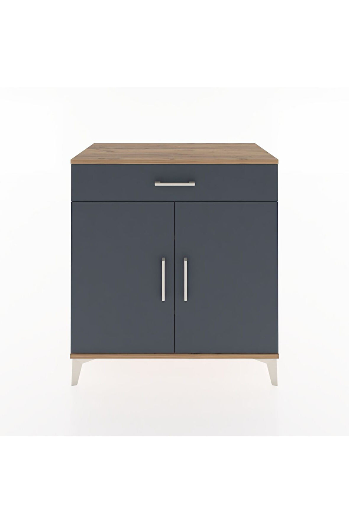 Hyperion Şifonyer 2 Raflı Tek Çekmeceli 2 Kapaklı 88x44x96 Çam-Antrasit