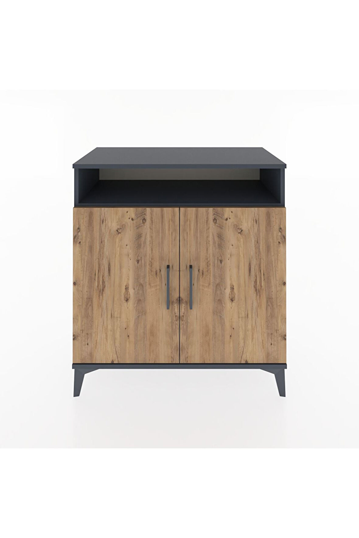 Hyperion Şifonyer 4 Raflı 2 Kapaklı 88x44x96 Antrasit-Çam