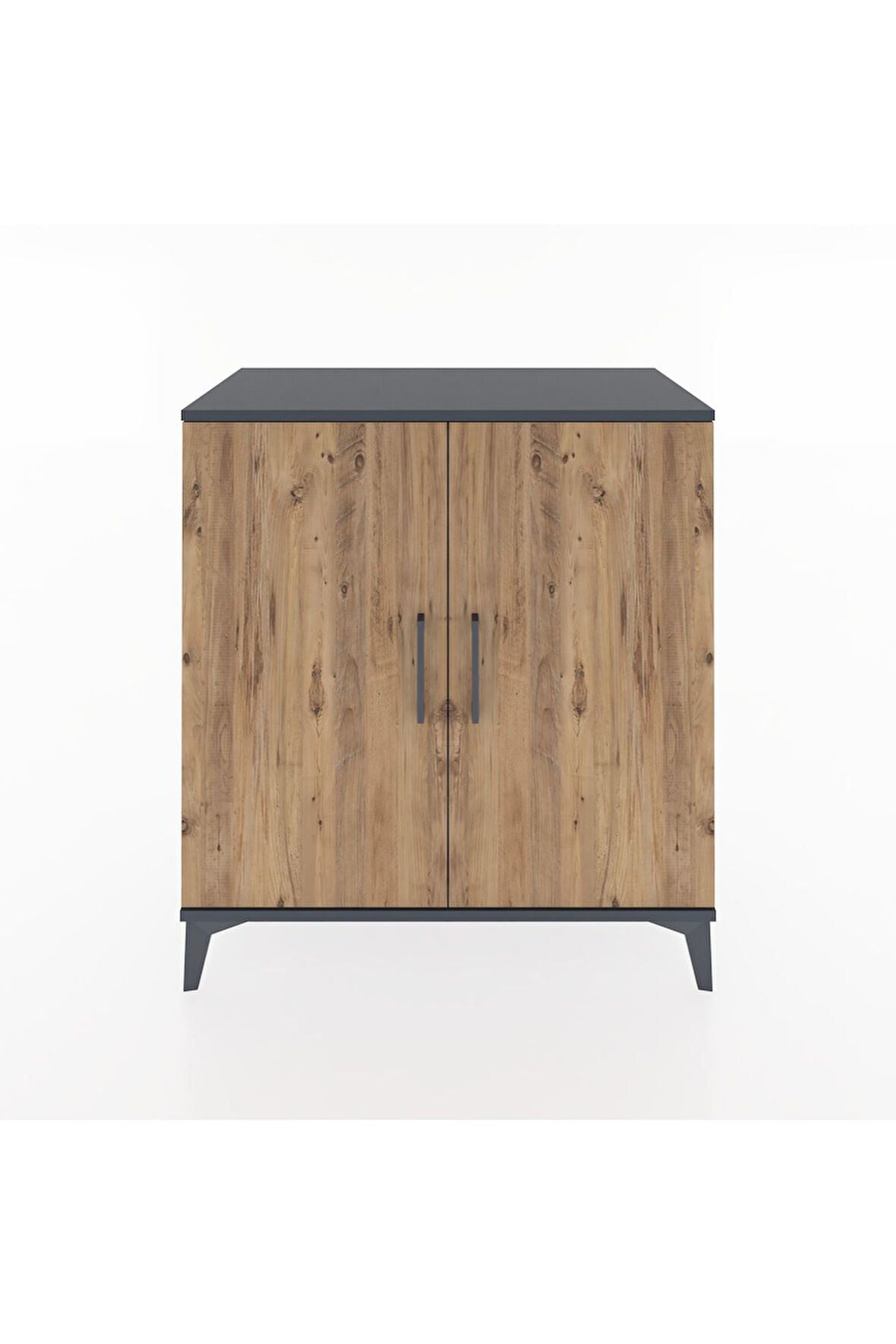 Hyperion Şifonyer 4 Raflı 2 Kapaklı 88x44x96 Antrasit-Çam