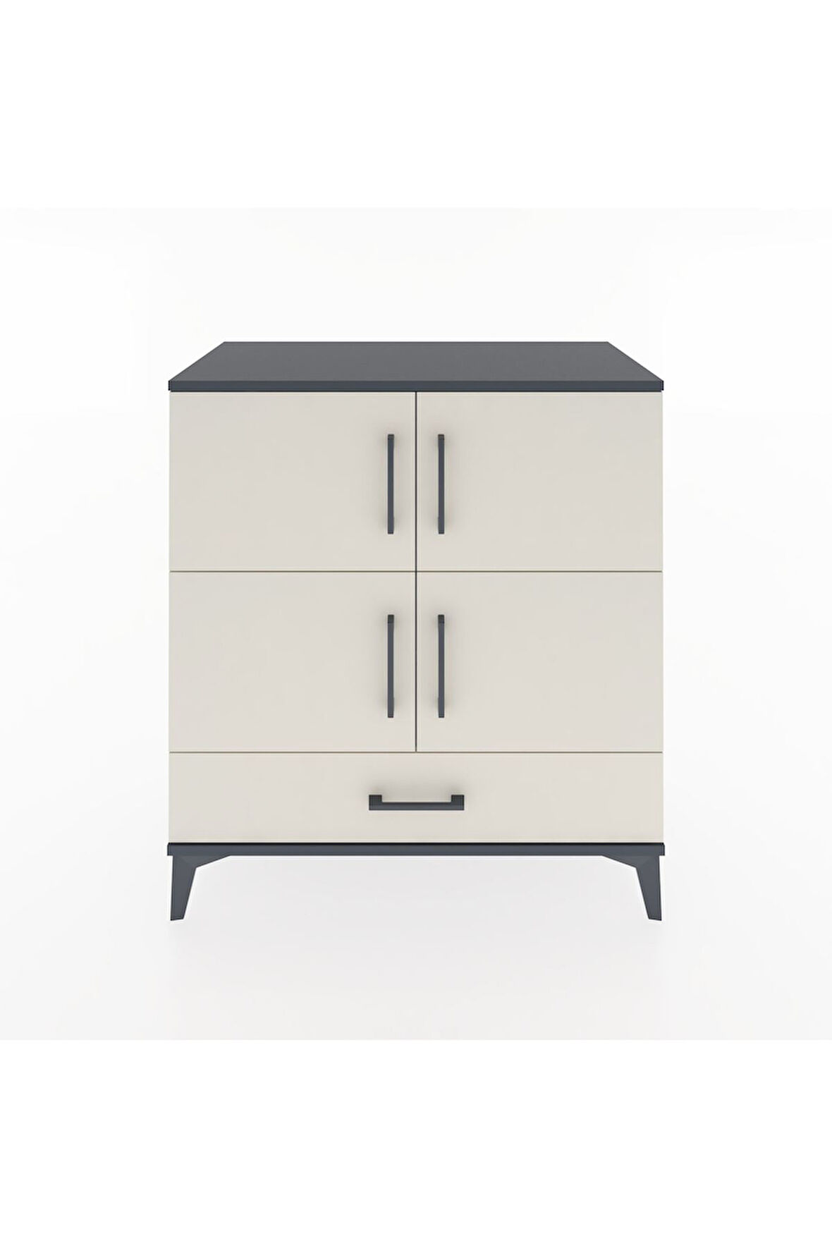 Hyperion Şifonyer 4 Raflı Tek Çekmeceli 4 Kapaklı 88x44x96 Antrasit-Aytaşı