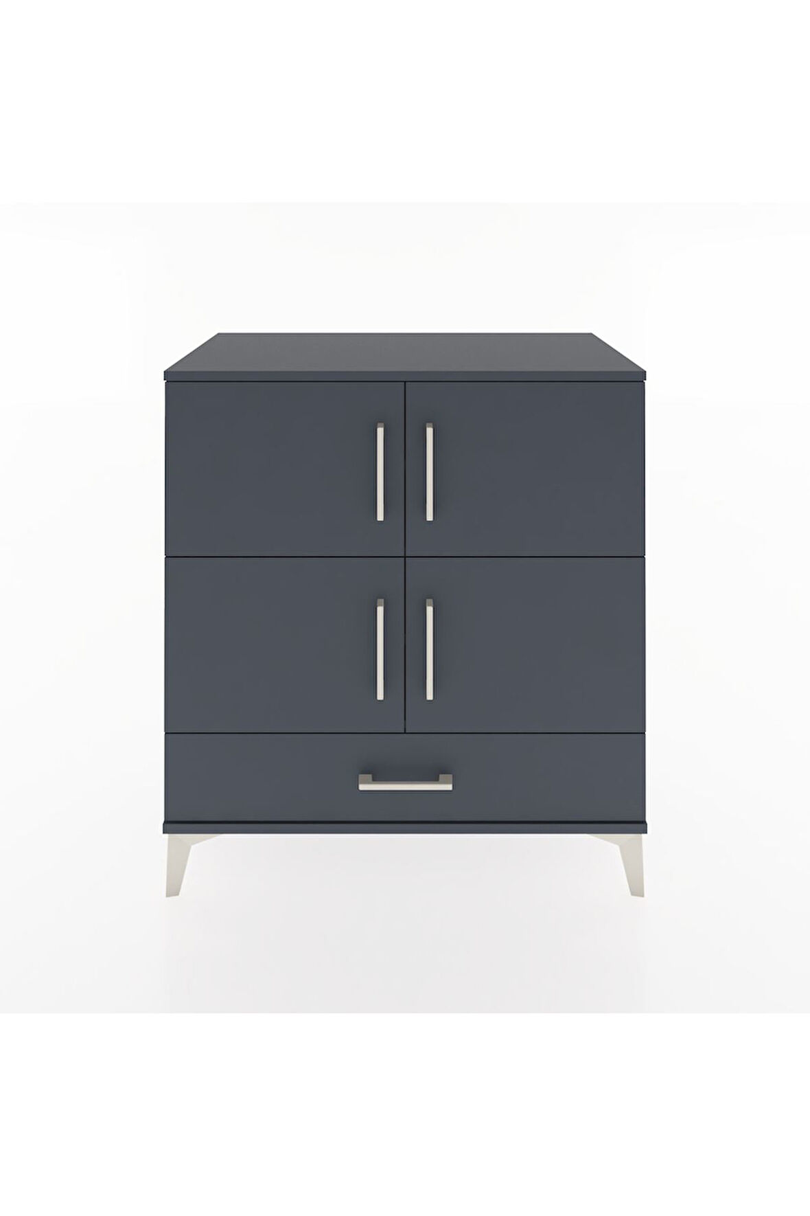 Hyperion Şifonyer 4 Raflı Tek Çekmeceli 4 Kapaklı 88x44x96 Antrasit-Antrasit