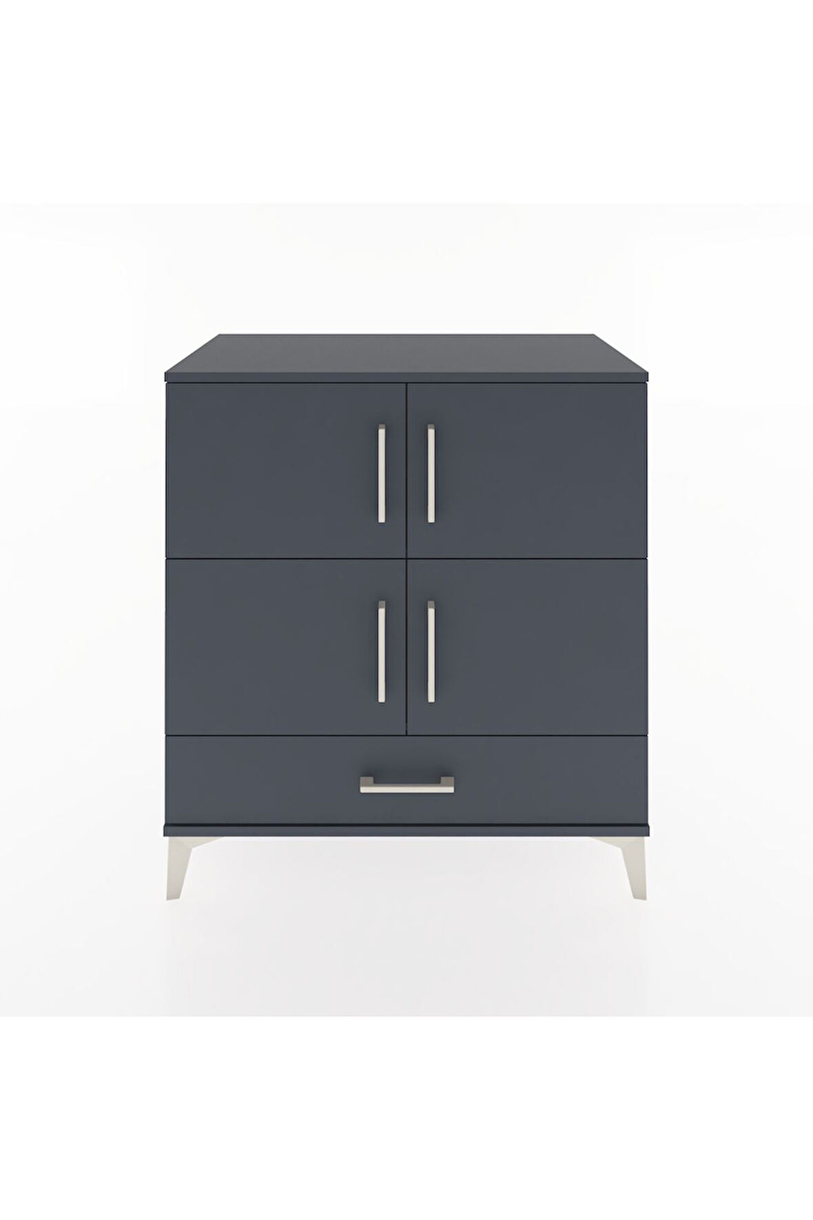 Hyperion Şifonyer 2 Raflı Tek Çekmeceli 4 Kapaklı 88x44x96 Antrasit-Antrasit