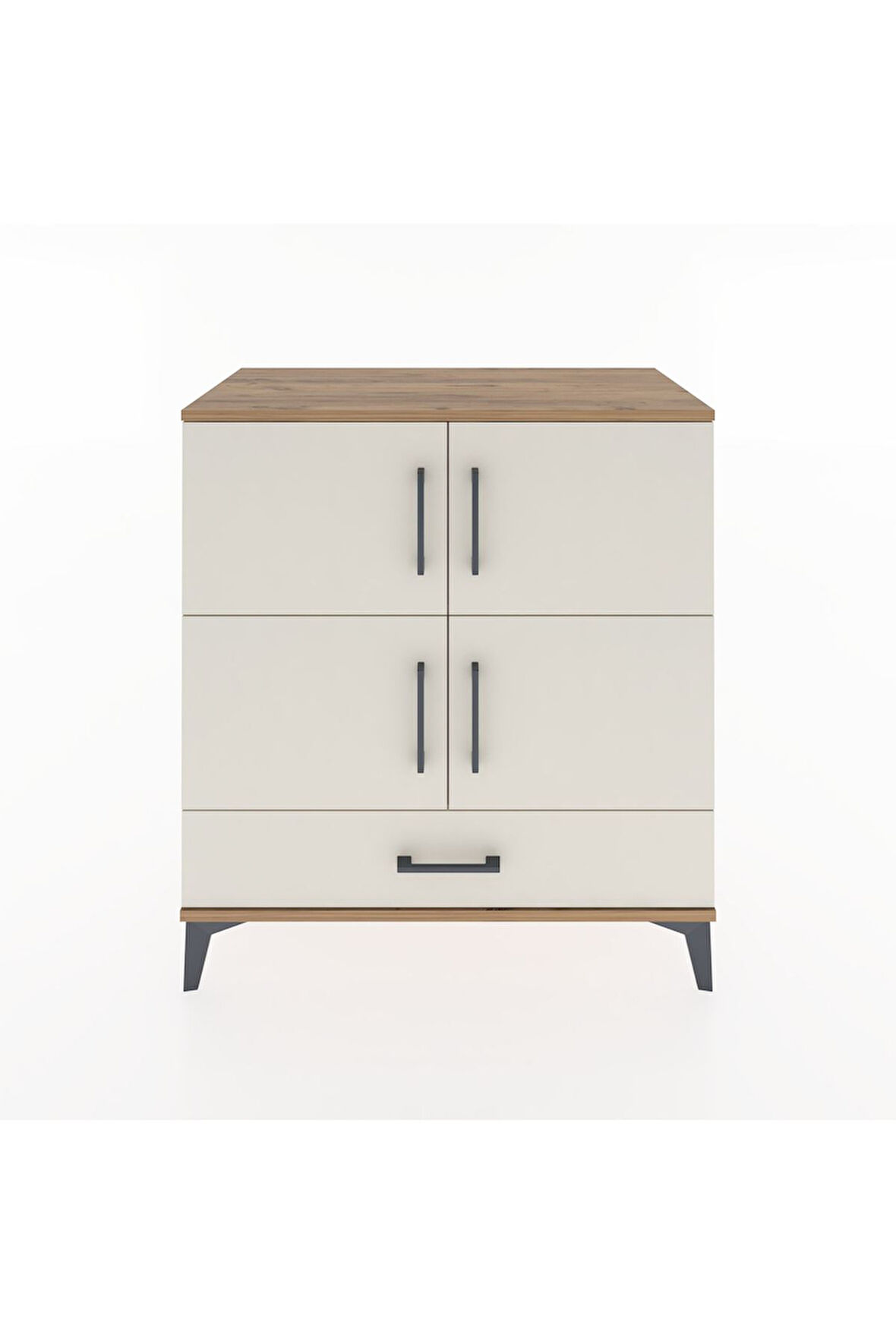 Hyperion Şifonyer 2 Raflı Tek Çekmeceli 4 Kapaklı 88x44x96 Çam-Aytaşı