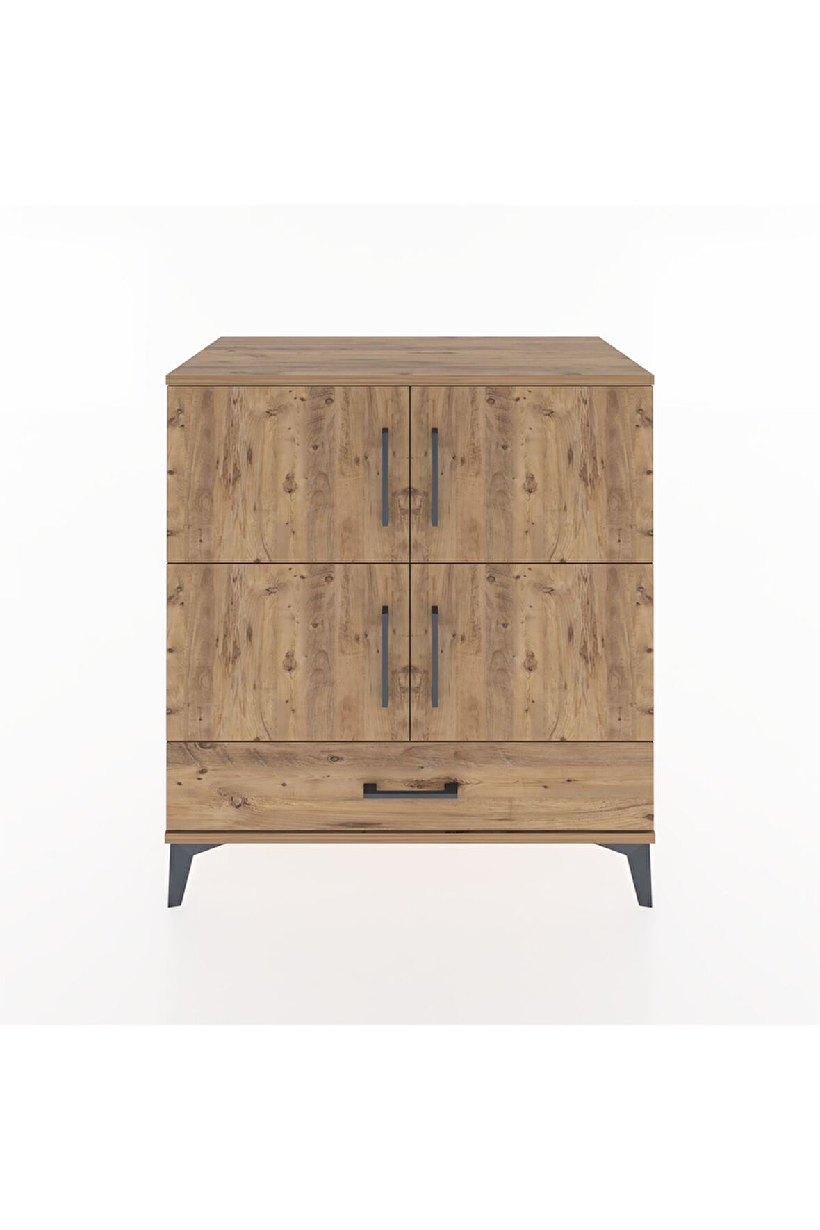 Hyperion Şifonyer 2 Raflı Tek Çekmeceli 4 Kapaklı 88x44x96 Çam-Çam