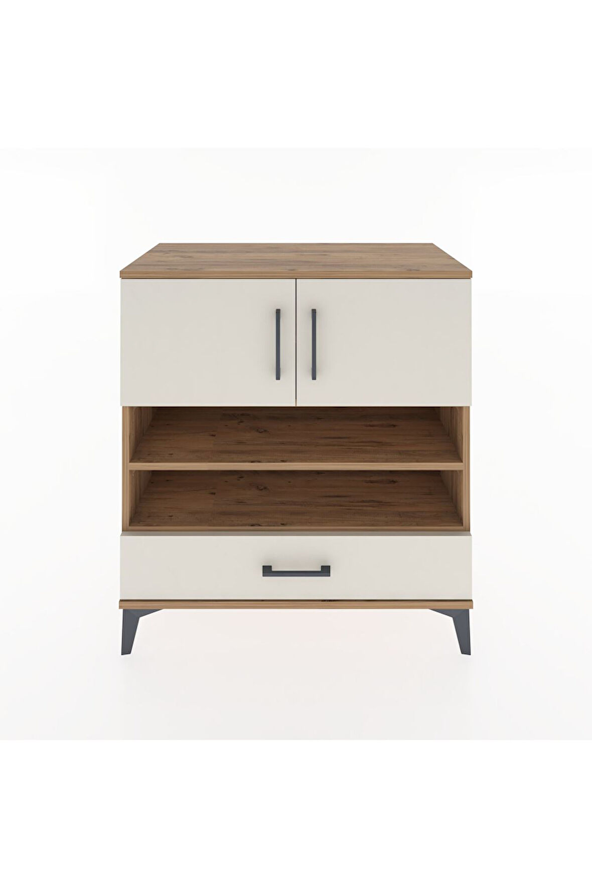 Hyperion Şifonyer 4 Raflı Tek Çekmeceli 2 Kapaklı 88x44x96 Çam-Aytaşı