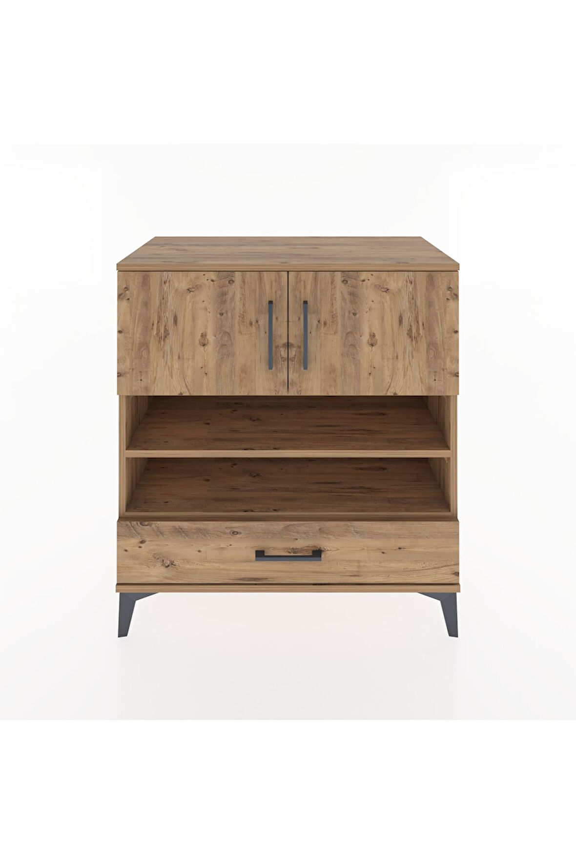 Hyperion Şifonyer 4 Raflı Tek Çekmeceli 2 Kapaklı 88x44x96 Çam-Çam