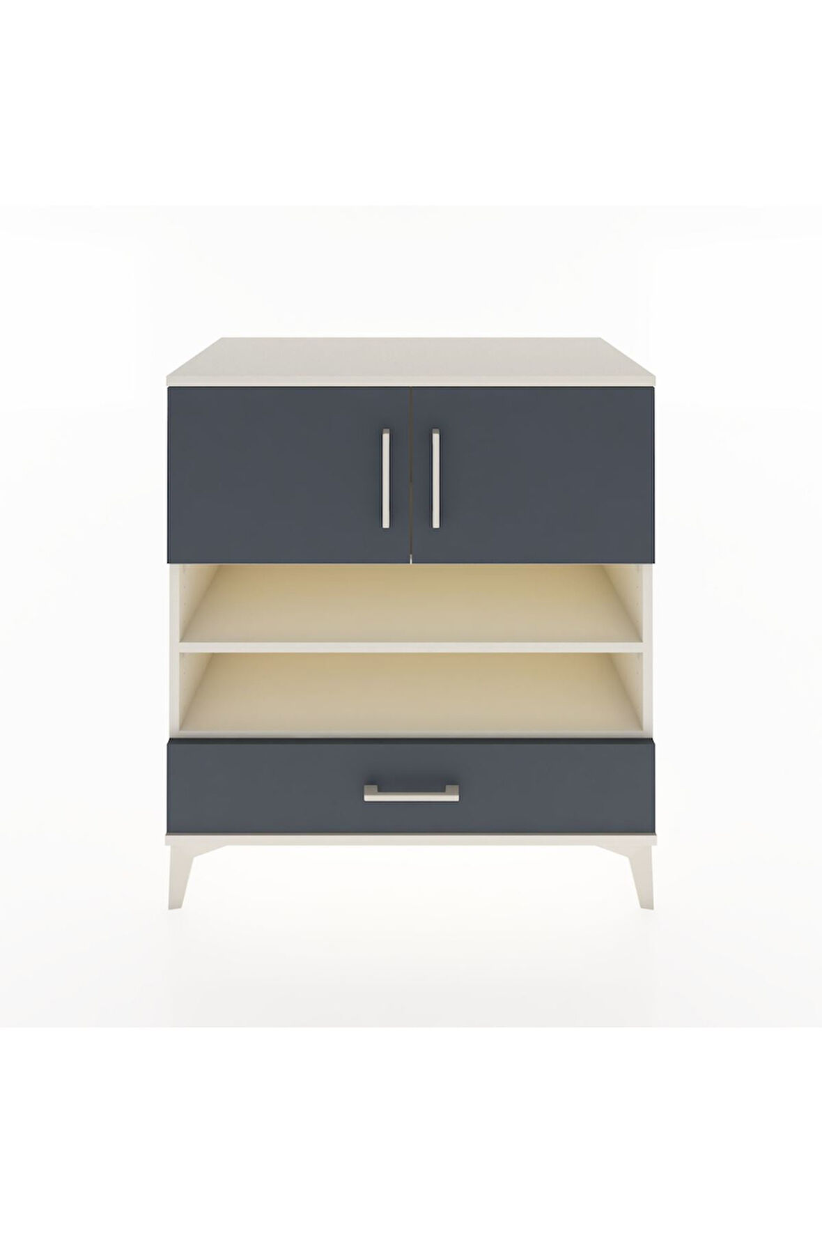 Hyperion Şifonyer 3 Raflı Tek Çekmeceli 2 Kapaklı 88x44x96 Aytaşı-Antrasit