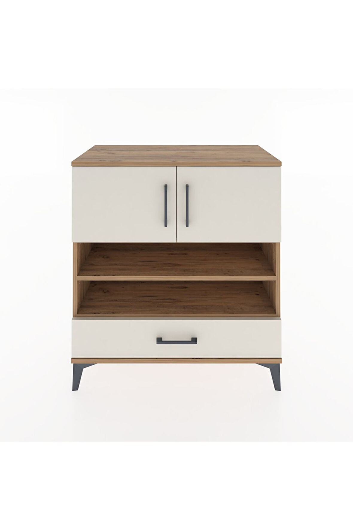 Hyperion Şifonyer 3 Raflı Tek Çekmeceli 2 Kapaklı 88x44x96 Çam-Aytaşı