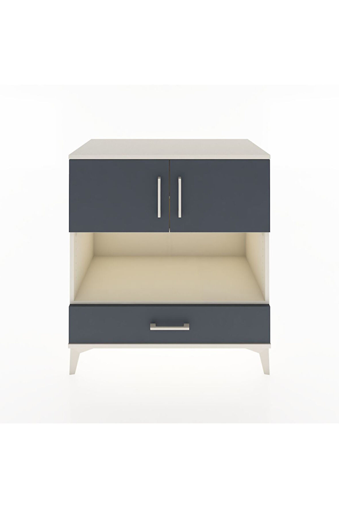 Hyperion Şifonyer 3 Raflı Tek Çekmeceli 2 Kapaklı 88x44x96 Aytaşı-Antrasit