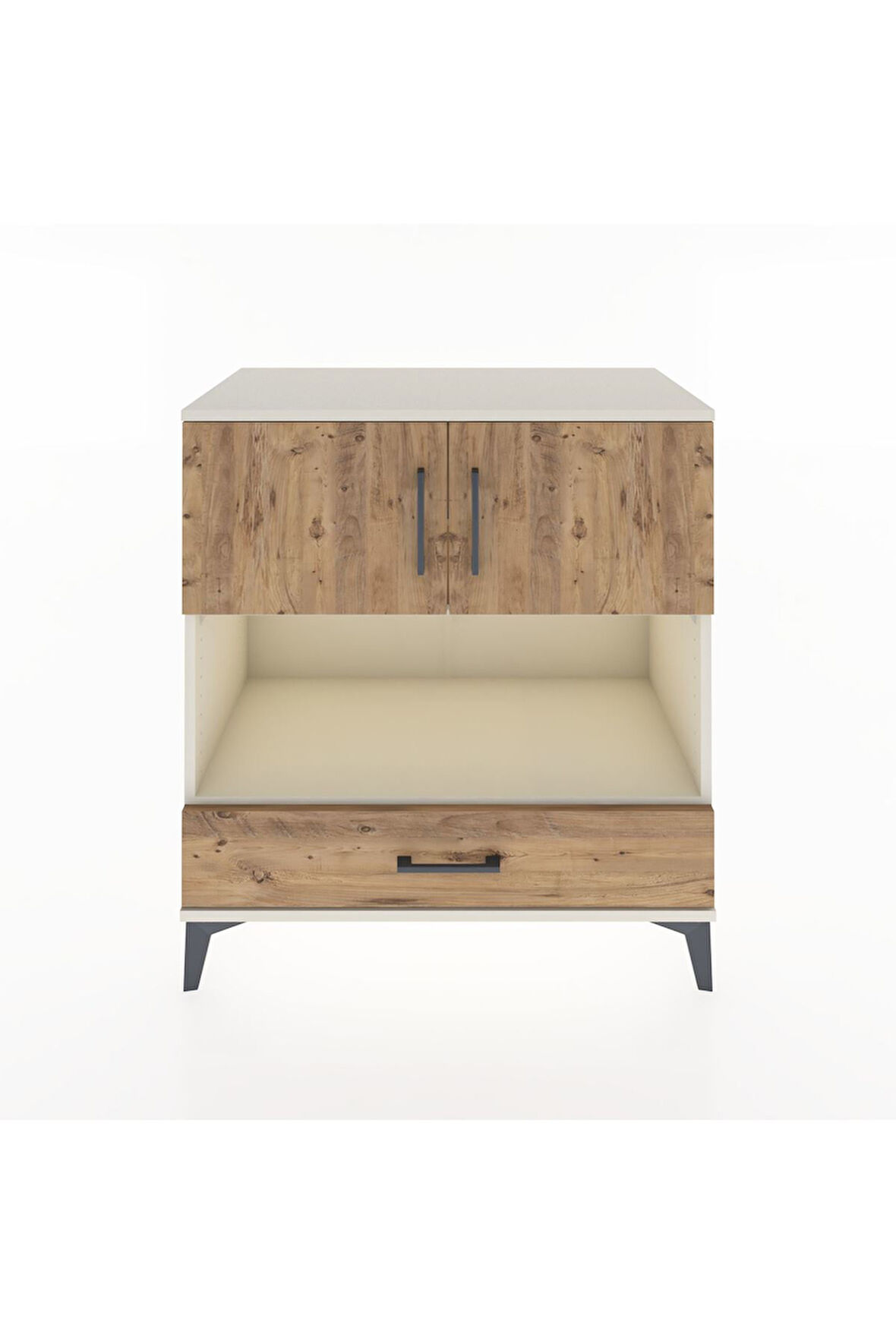 Hyperion Şifonyer 3 Raflı Tek Çekmeceli 2 Kapaklı 88x44x96 Aytaşı-Çam