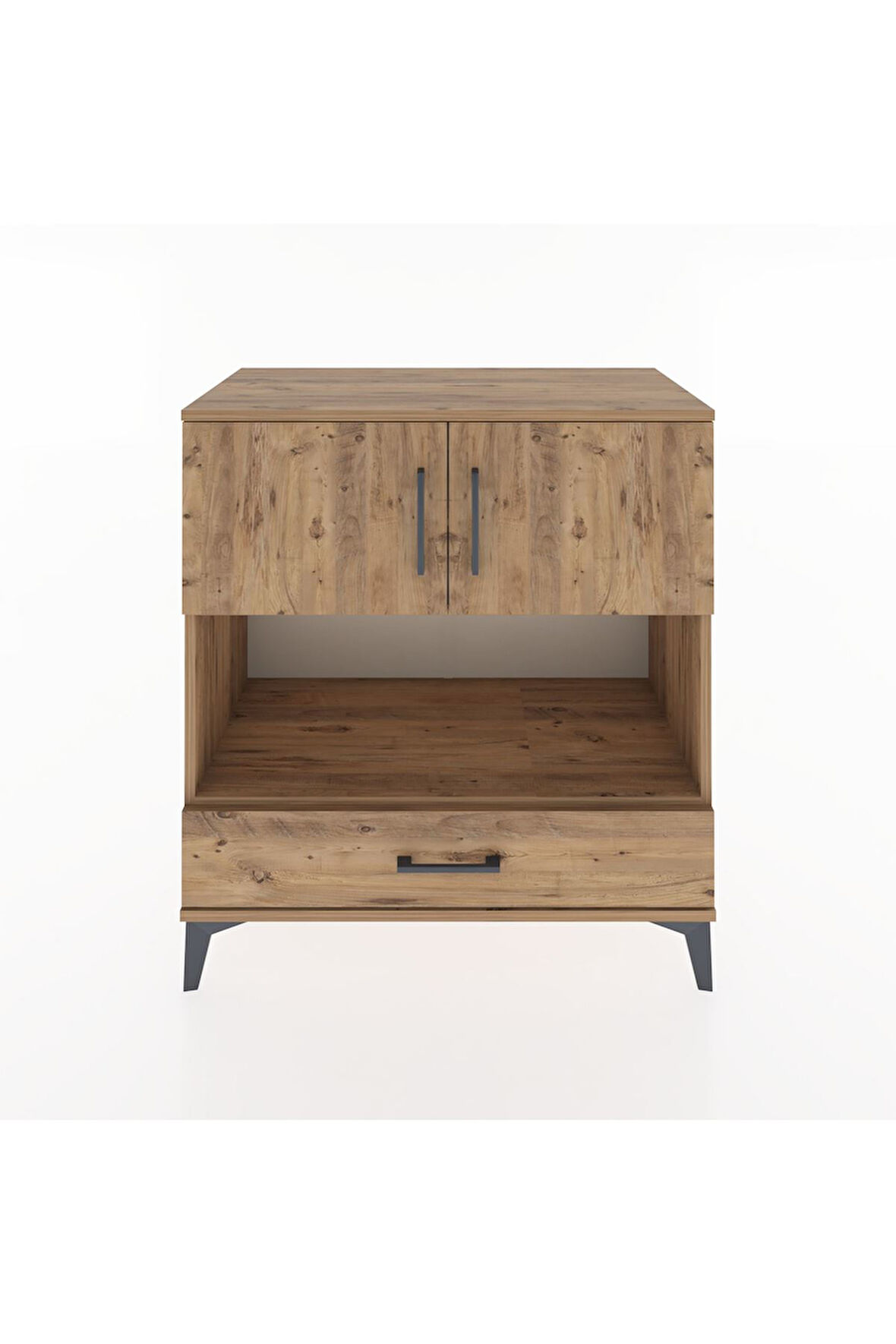 Hyperion Şifonyer 3 Raflı Tek Çekmeceli 2 Kapaklı 88x44x96 Çam-Çam