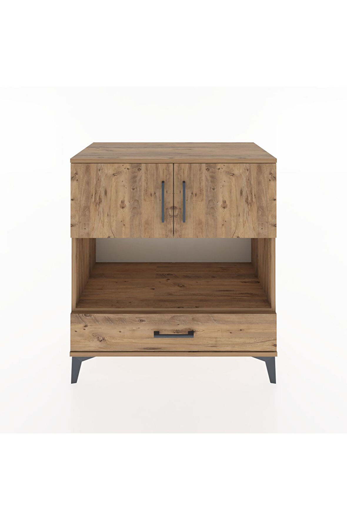 Hyperion Şifonyer 2 Raflı Tek Çekmeceli 2 Kapaklı 88x44x96 Çam-Çam