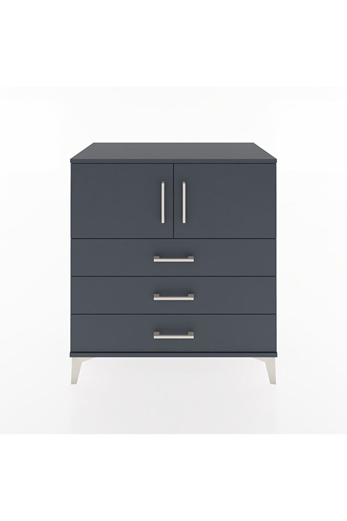 Hyperion Şifonyer 2 Raflı 3 Çekmeceli 2 Kapaklı 88x44x96 Antrasit-Antrasit