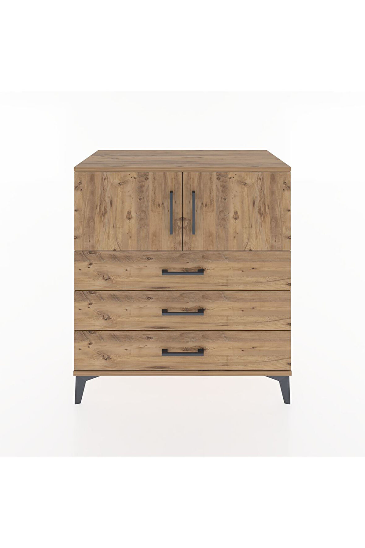 Hyperion Şifonyer 2 Raflı 3 Çekmeceli 2 Kapaklı 88x44x96 Çam-Çam