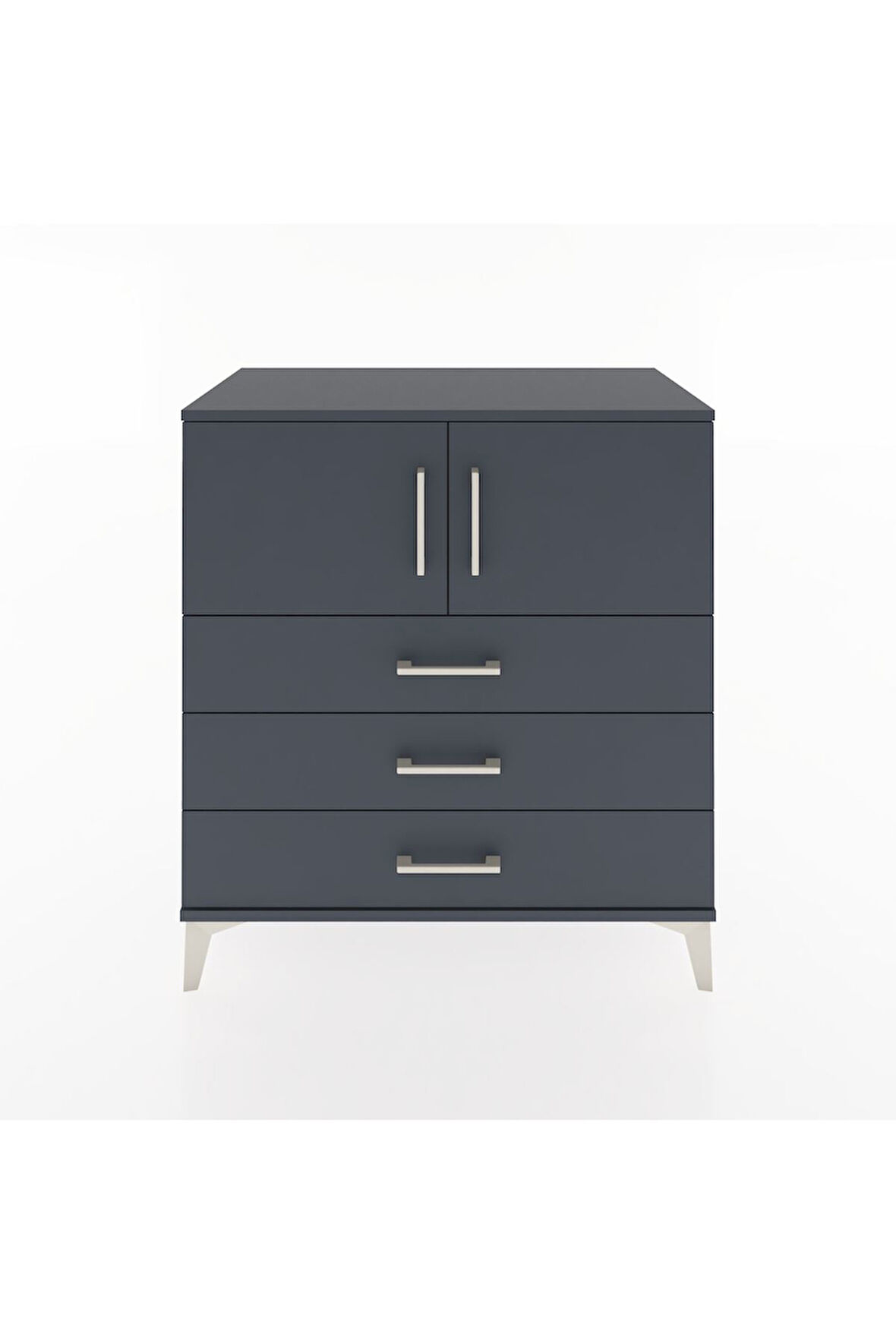 Hyperion Şifonyer Tek Raflı 3 Çekmeceli 2 Kapaklı 88x44x96 Antrasit-Antrasit