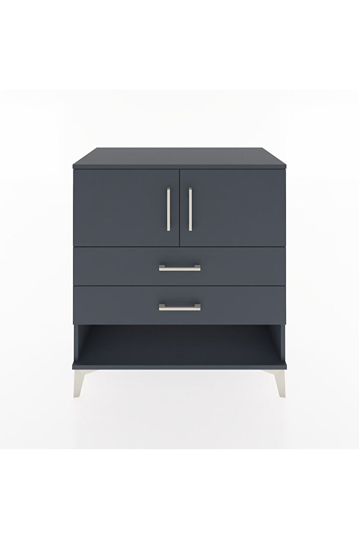 Hyperion Şifonyer Tek Raflı 2 Çekmeceli 2 Kapaklı 88x44x96 Antrasit-Antrasit