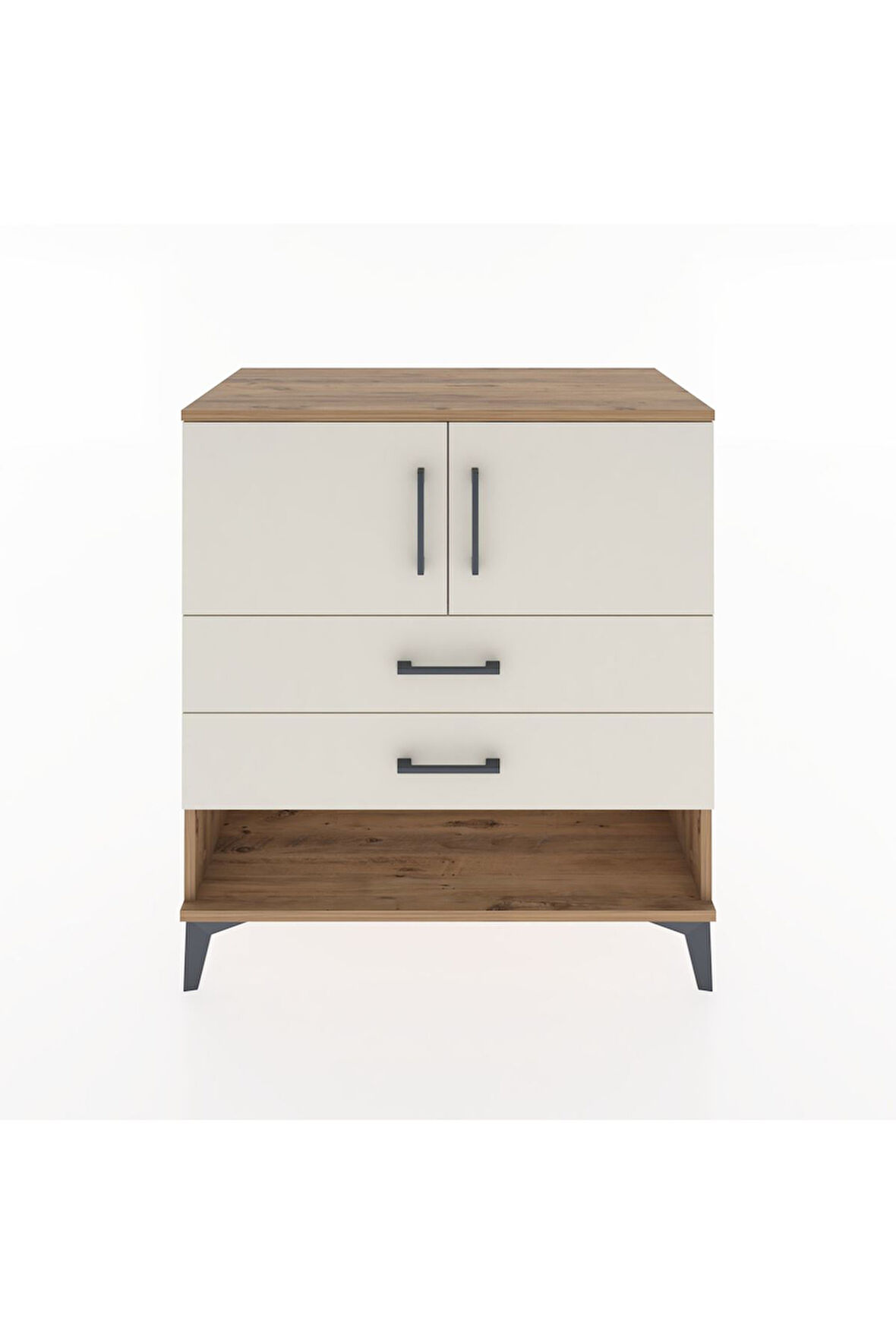 Hyperion Şifonyer Tek Raflı 2 Çekmeceli 2 Kapaklı 88x44x96 Çam-Aytaşı