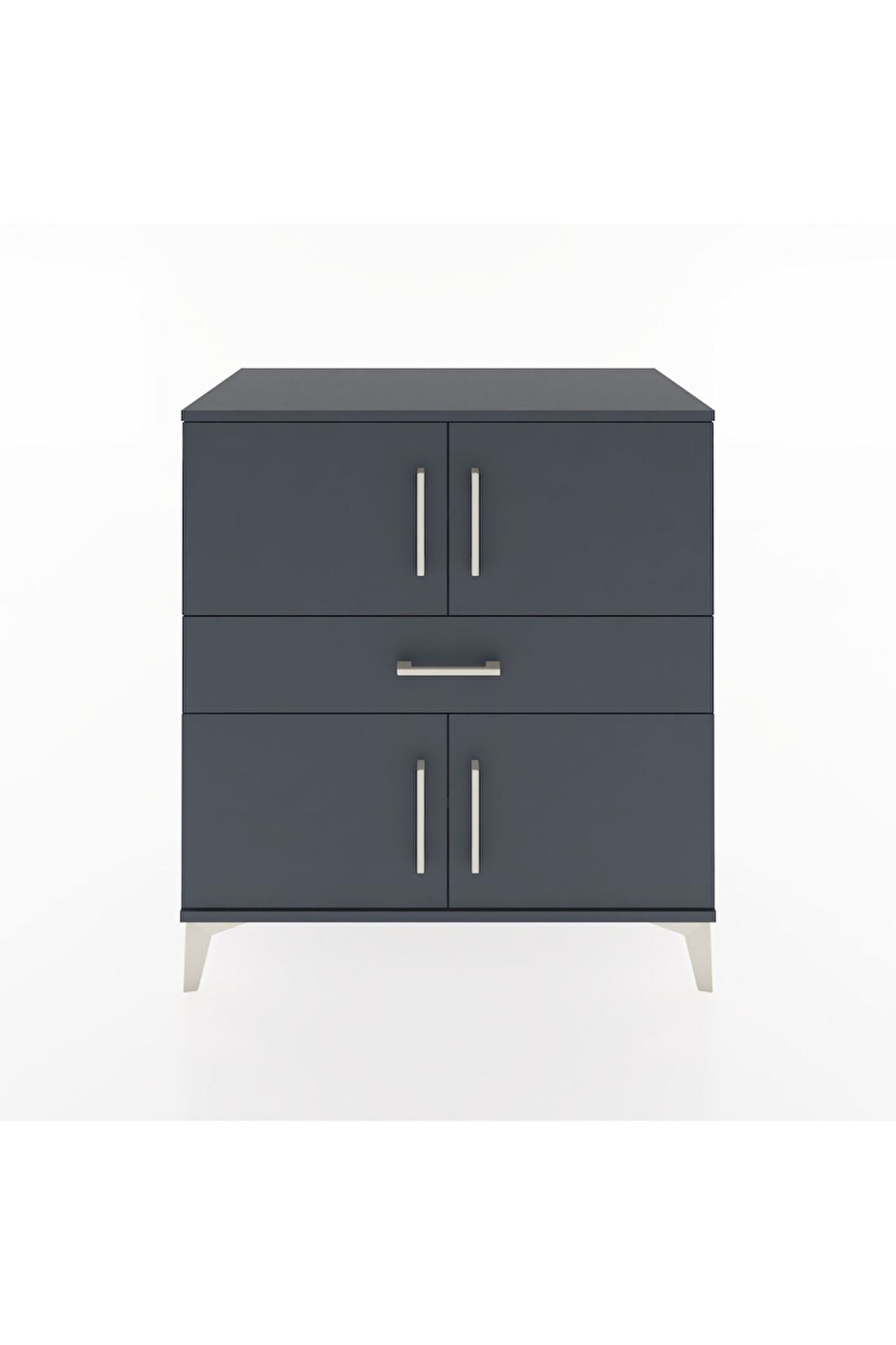 Hyperion Şifonyer 3 Raflı Tek Çekmeceli 4 Kapaklı 88x44x96 Antrasit-Antrasit