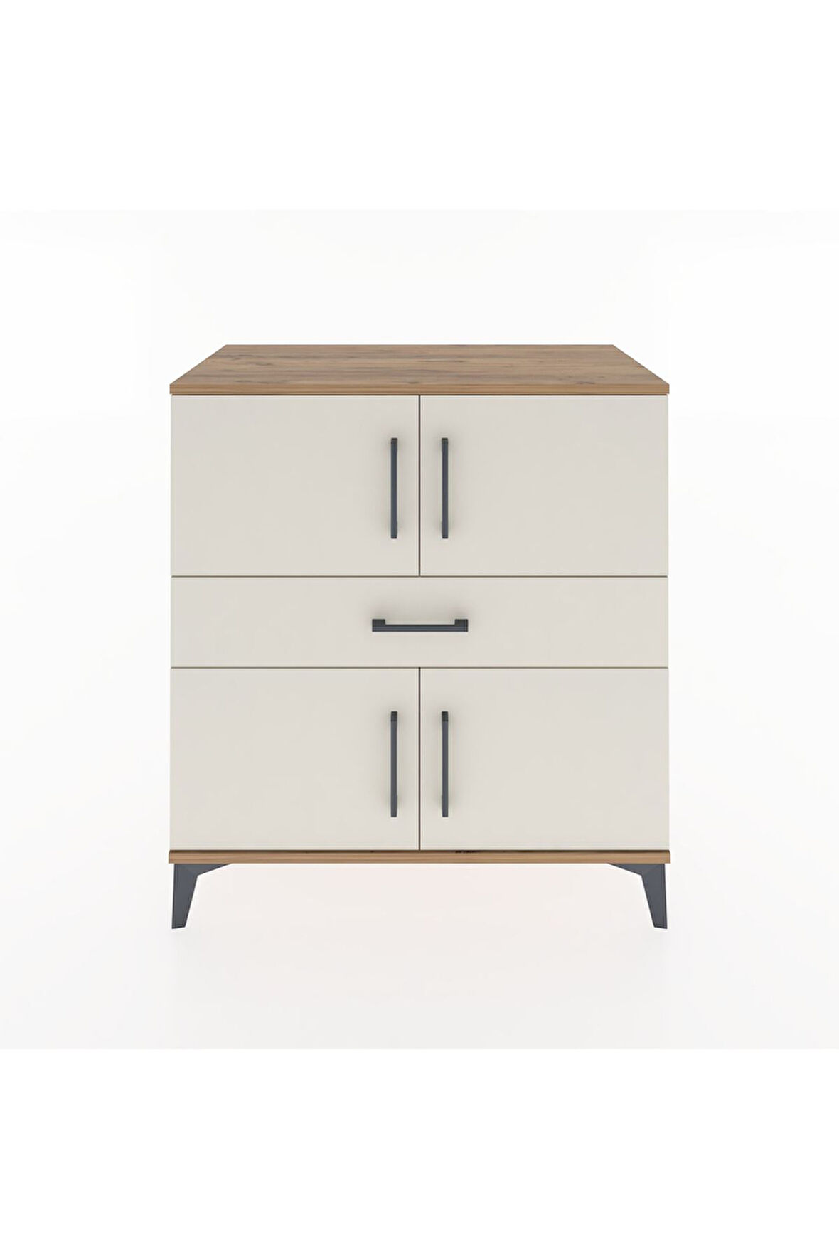 Hyperion Şifonyer Tek Raflı Tek Çekmeceli 4 Kapaklı 88x44x96 Çam-Aytaşı