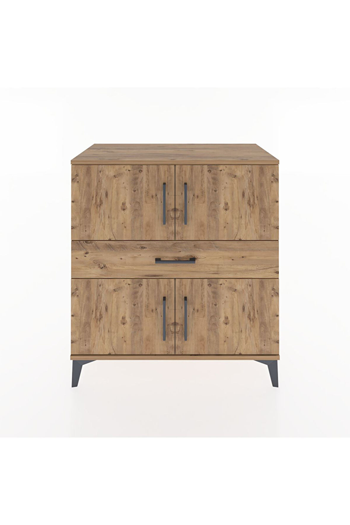 Hyperion Şifonyer Tek Raflı Tek Çekmeceli 4 Kapaklı 88x44x96 Çam-Çam