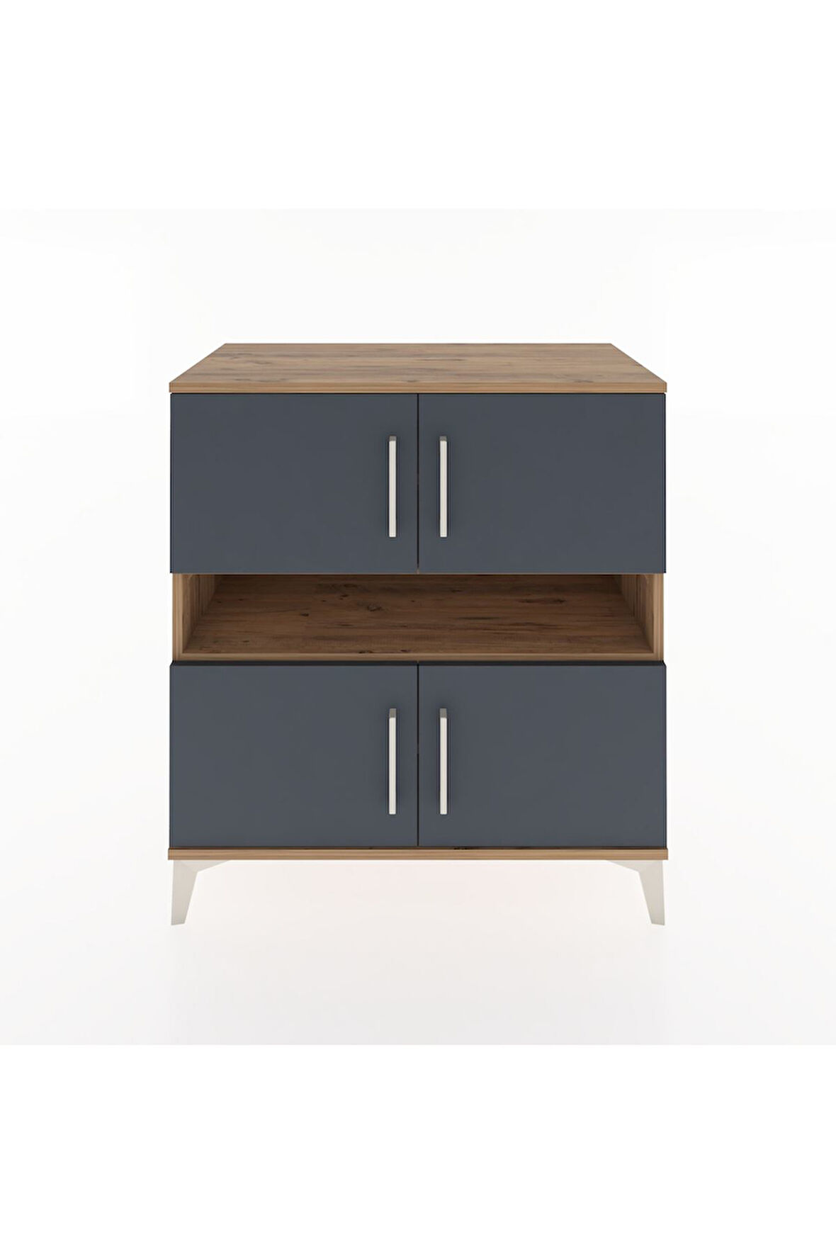 Hyperion Şifonyer 5 Raflı 4 Kapaklı 88x44x96 Çam-Antrasit