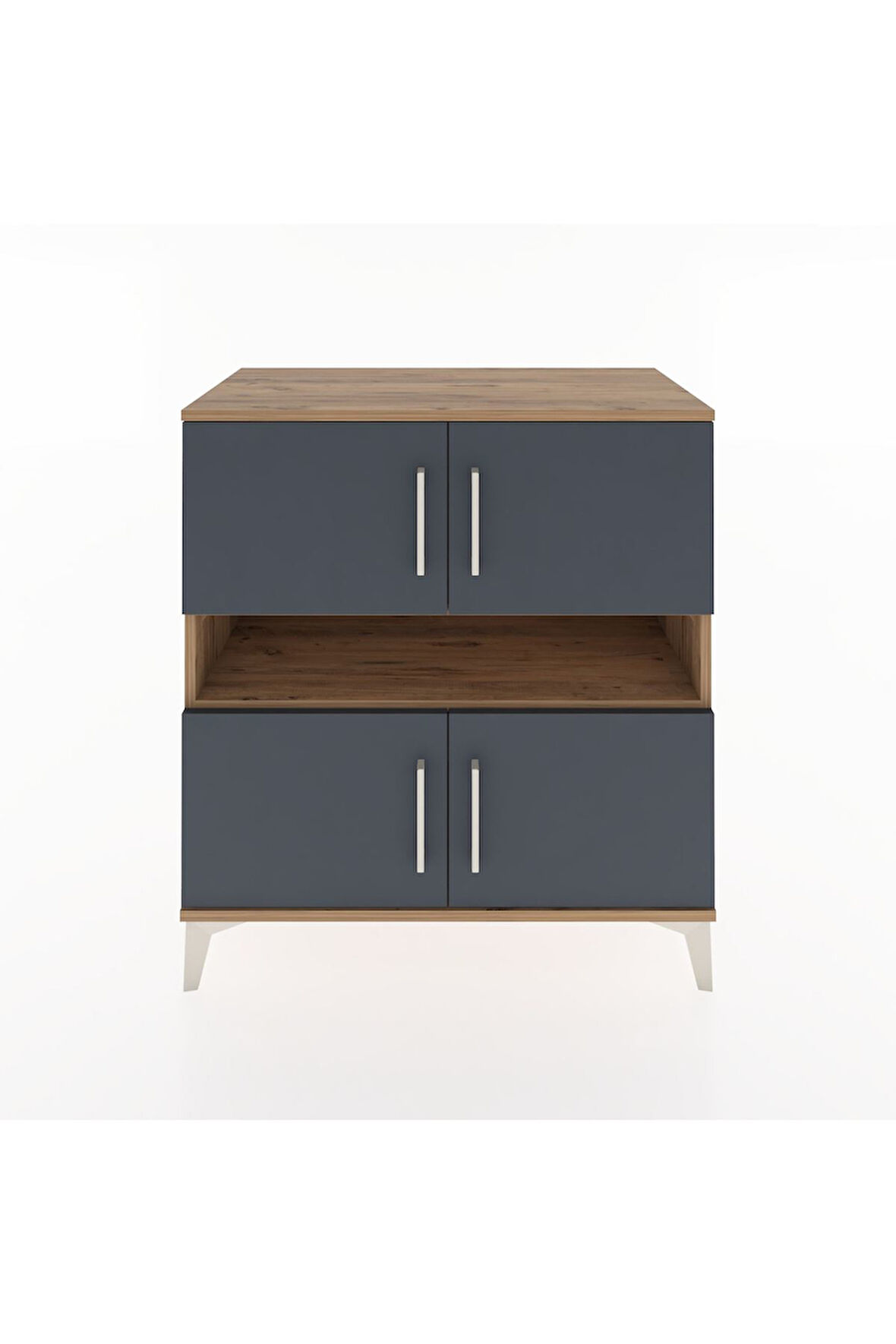 Hyperion Şifonyer 2 Raflı 4 Kapaklı 88x44x96 Çam-Antrasit